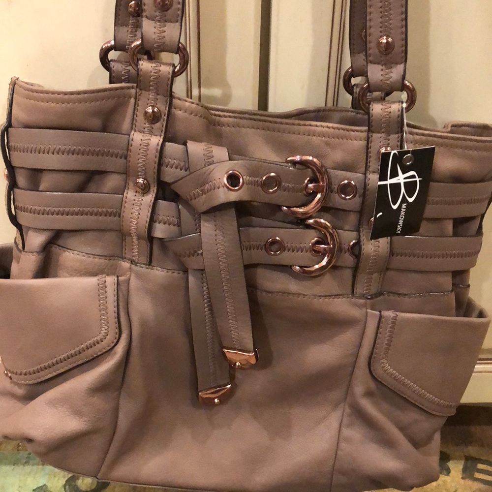 New B Makowsky Leather Bag